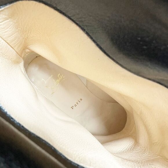 CHRISTIAN LOUBOUTIN Tudor Jo Fringe Black Bootie 39 US 8.5 Ankle Boots Studded - Picture 11 of 14